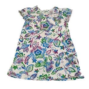 Girls Hanna Andersson Size 110 cm US 5 6 Short Sleeve Dress Butterfly Floral
